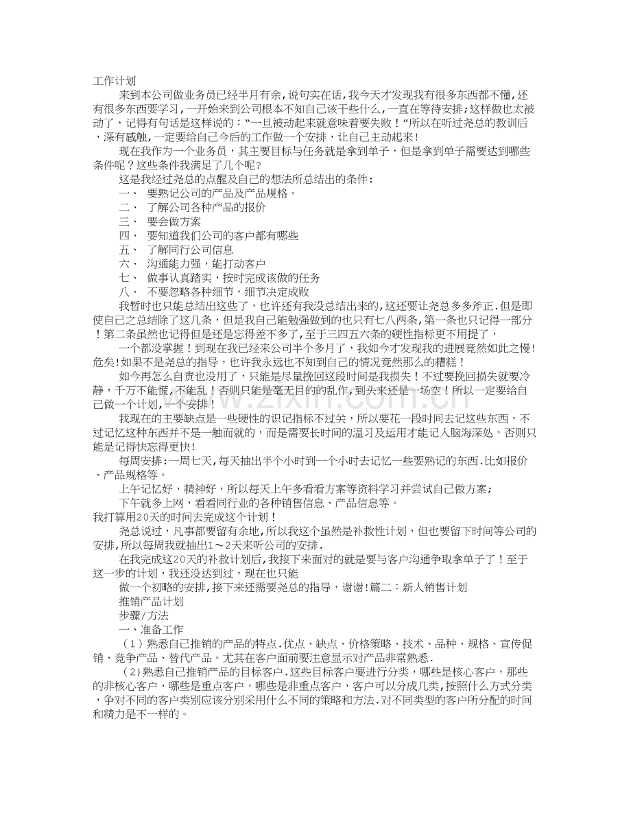 新人销售工作计划.doc_第1页