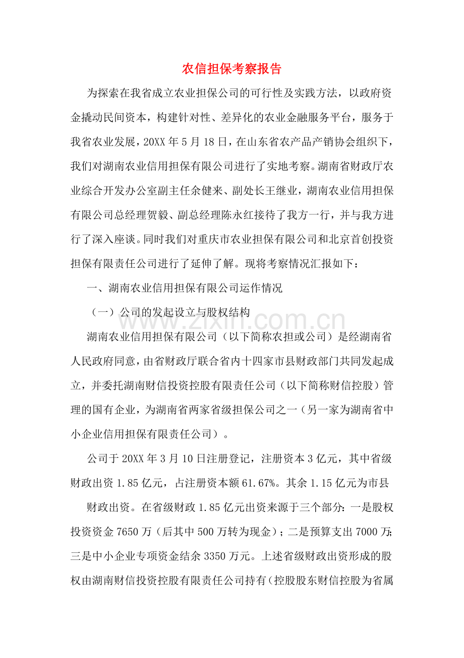 2019年农信担保考察报告.doc_第1页