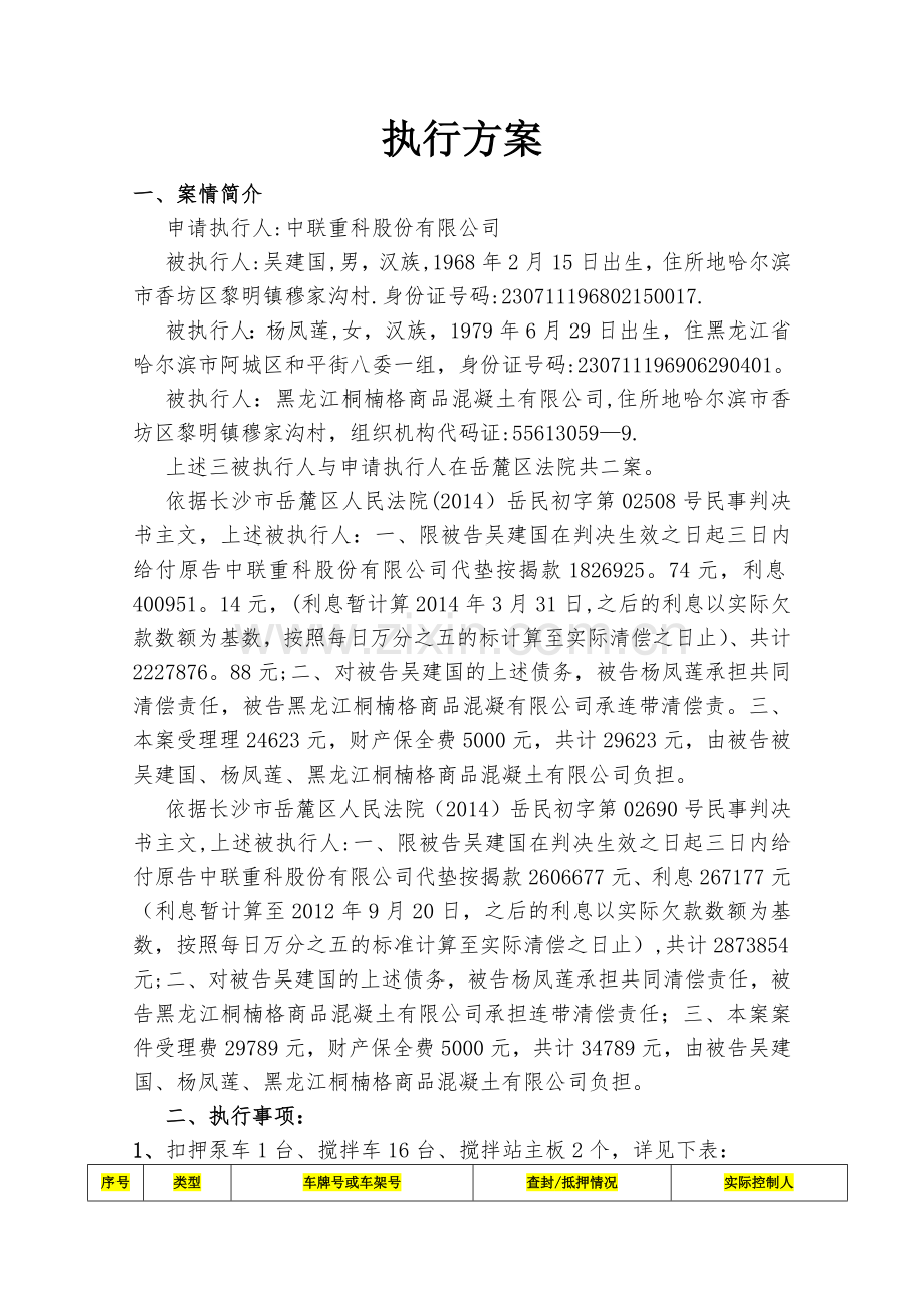 执行方案模板.doc_第1页