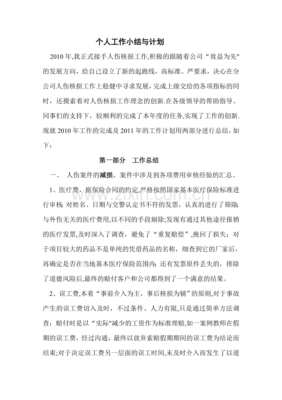 人伤核损工作总结.doc_第1页