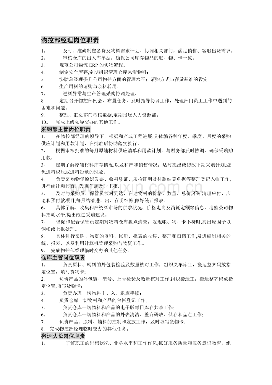 物控部岗位职责.doc_第1页