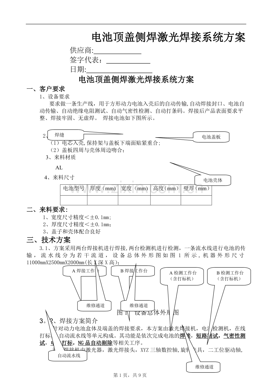 电池顶盖侧焊激光焊接系统方案.doc_第1页