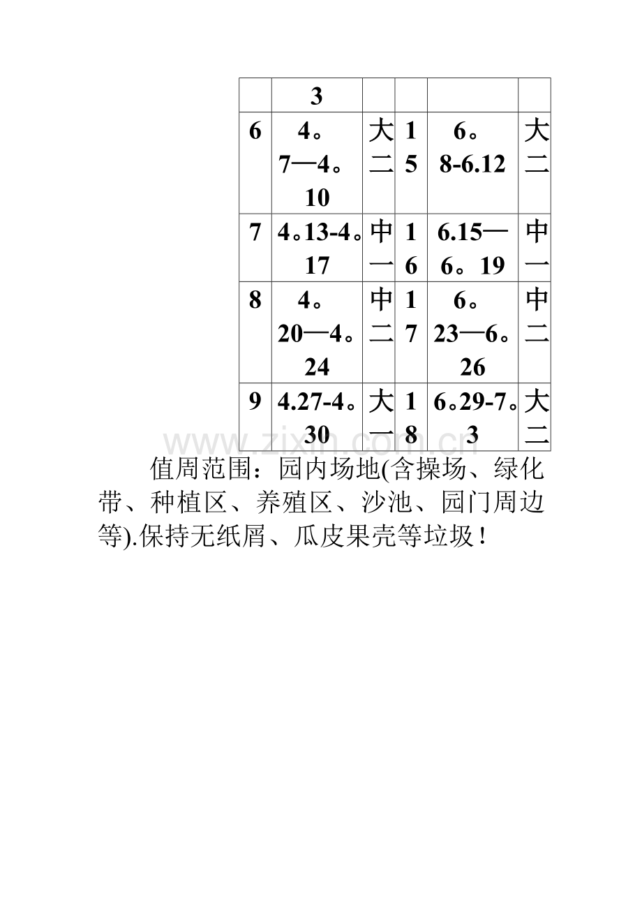 幼儿园园内外环境卫生值周安排表.doc_第2页