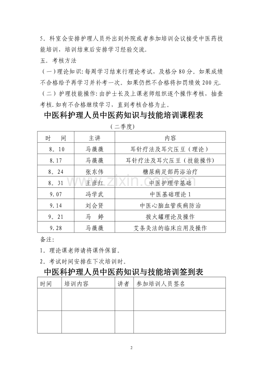 护理人员中医药培训计划.doc_第2页