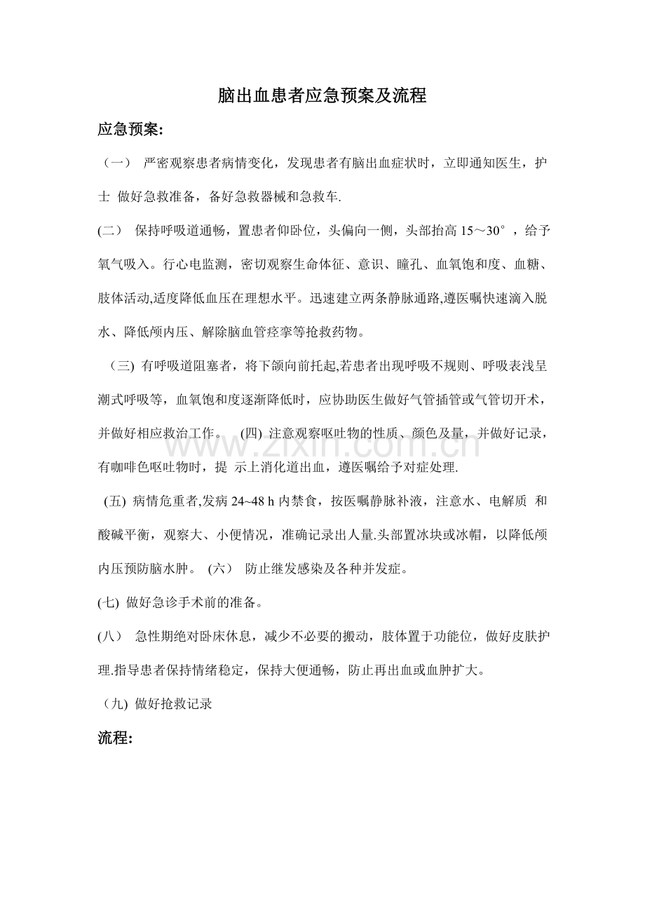 脑出血患者的抢救应急与实施流程.doc_第1页
