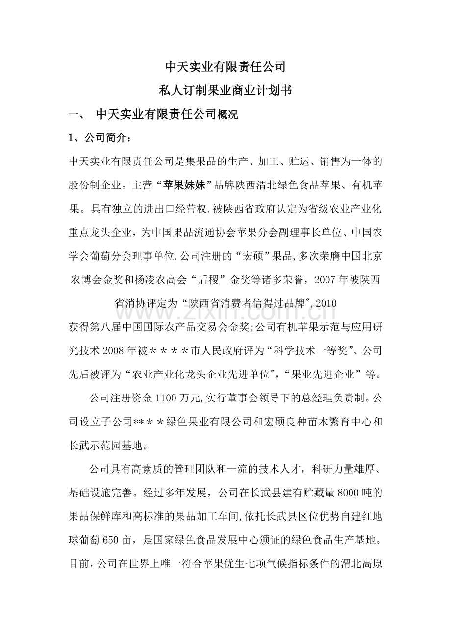果业集团商业计划书.doc_第1页