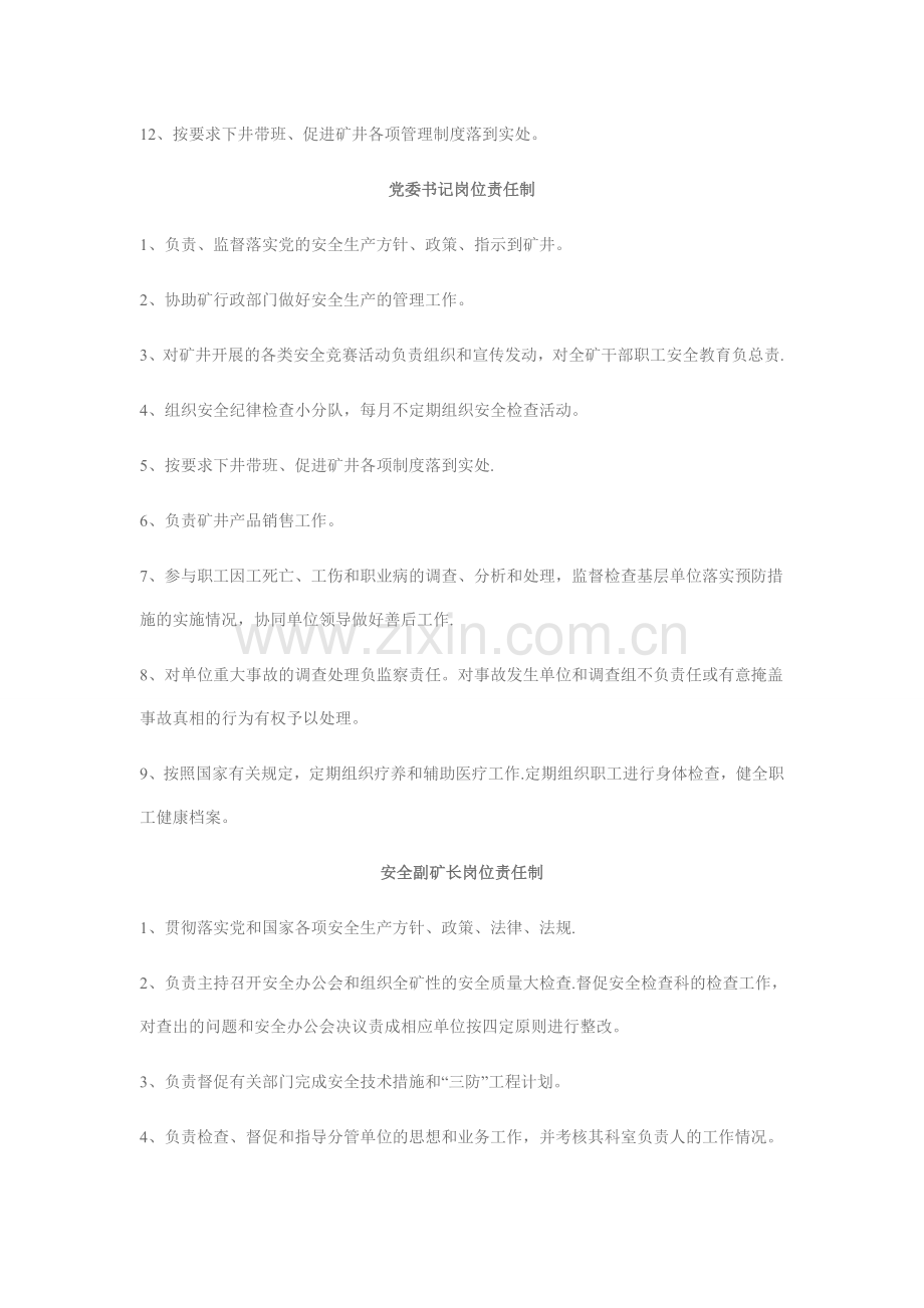 煤矿各岗位、工种岗位责任制大全.doc_第2页