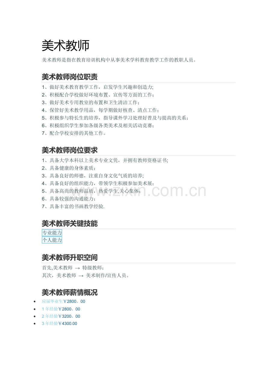 美术教师岗位职责薪酬体系.doc_第1页