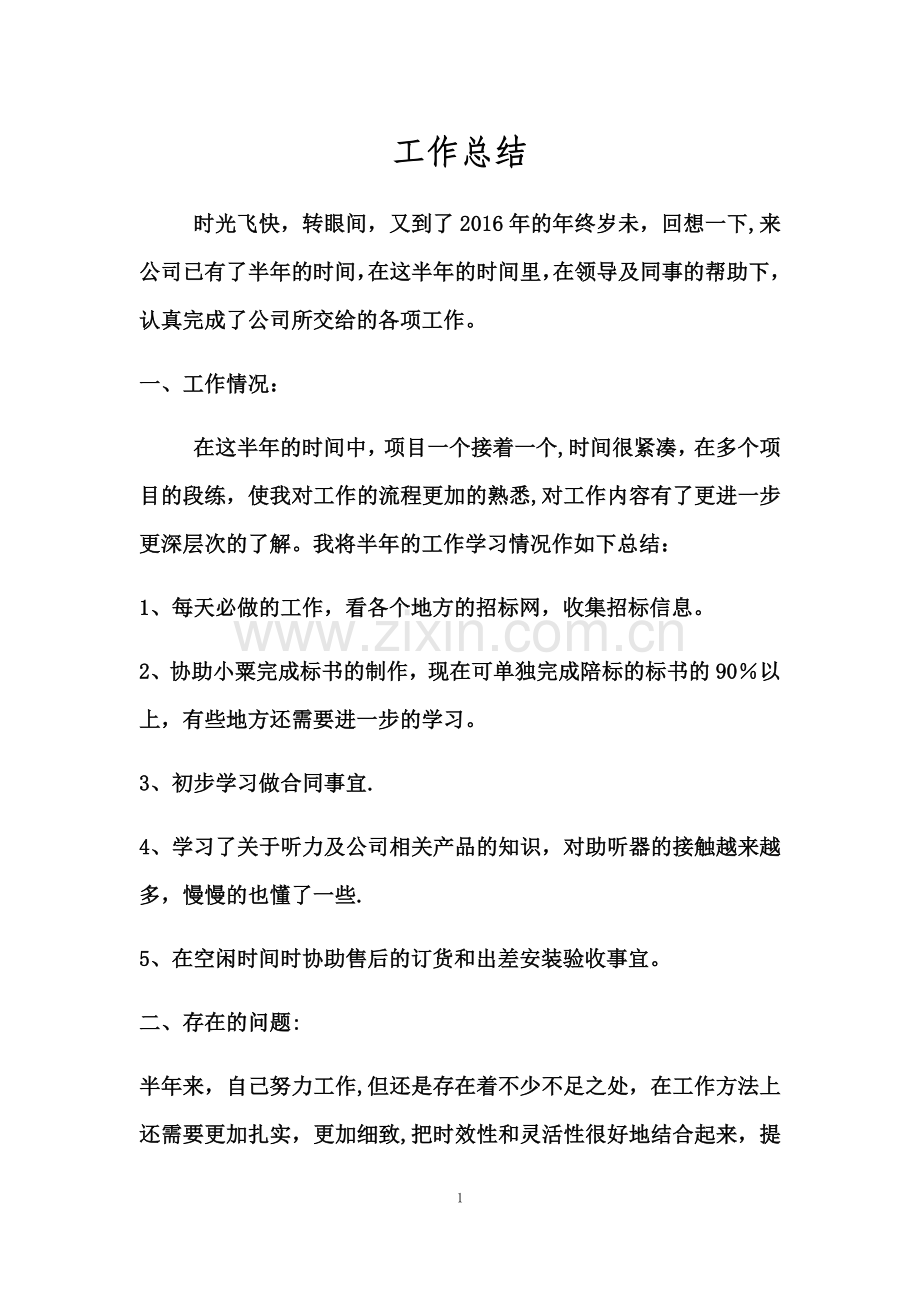 投标工作总结45446.doc_第1页