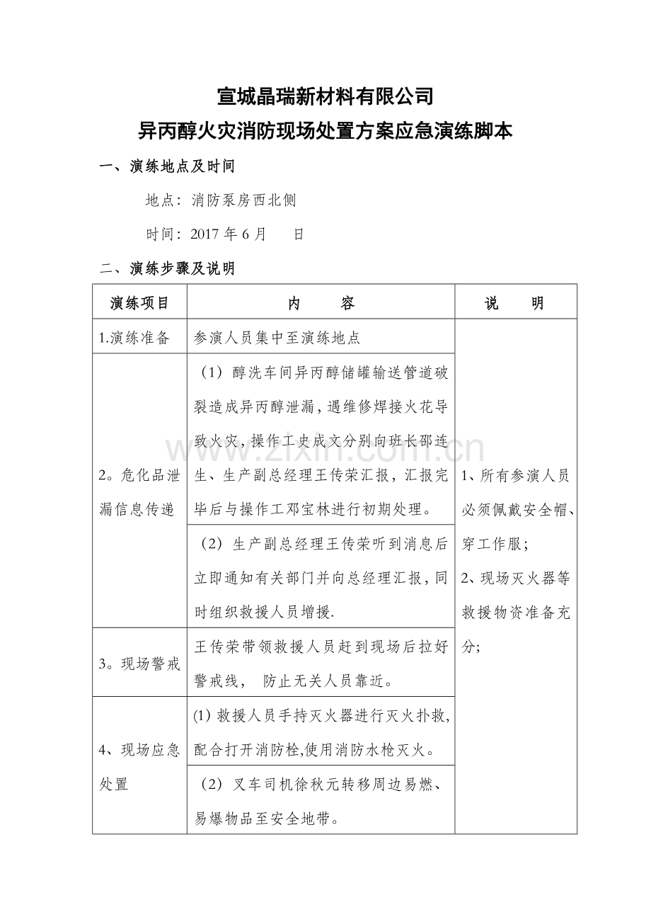现场处置方案演练脚本.doc_第1页