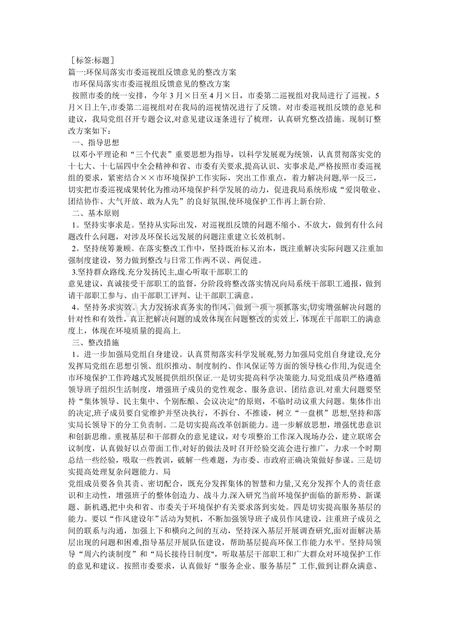 巡视工作整改方案.doc_第1页