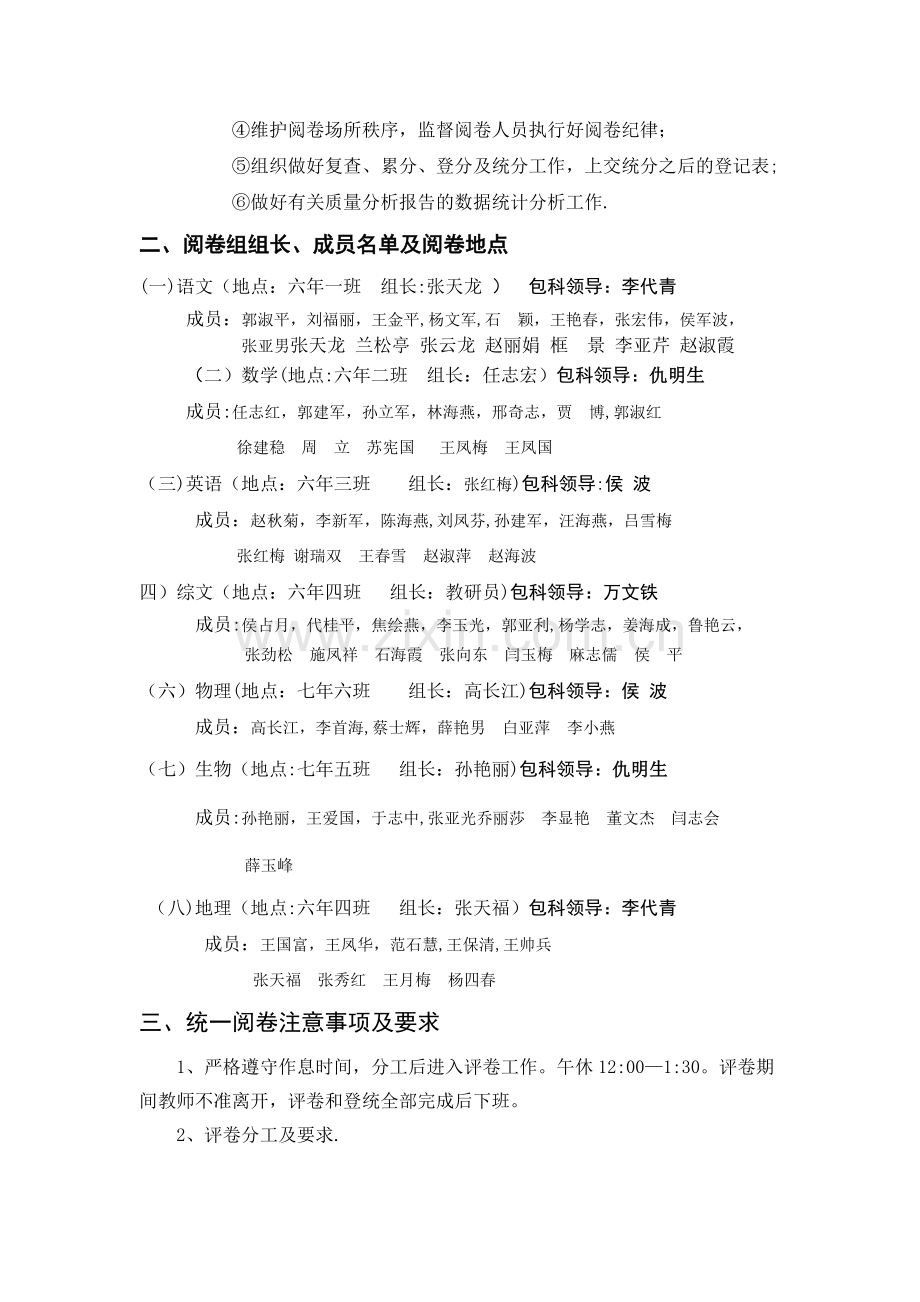 期末考试统一阅卷工作方案.doc_第2页