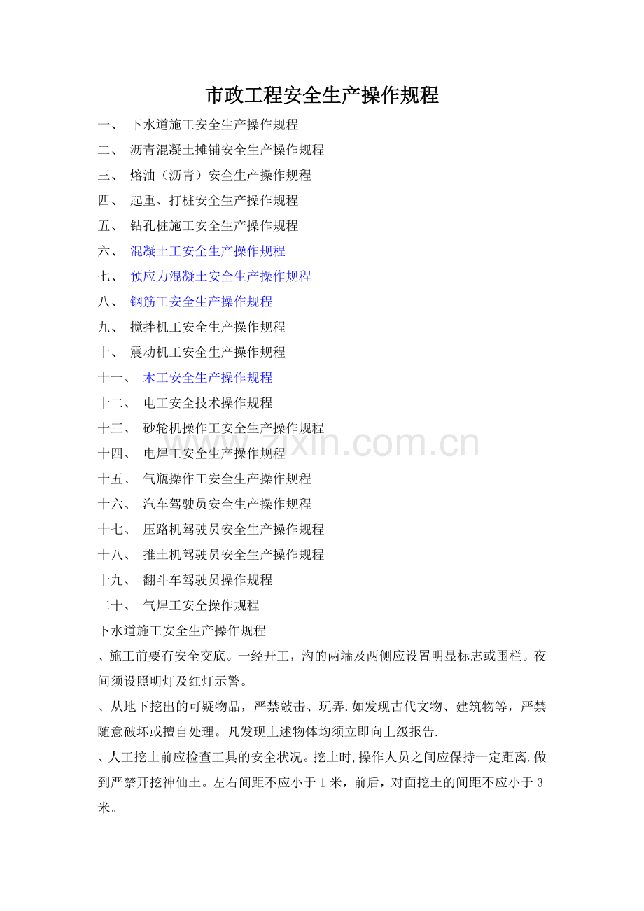 市政工程安全技术操作规程.doc_第1页