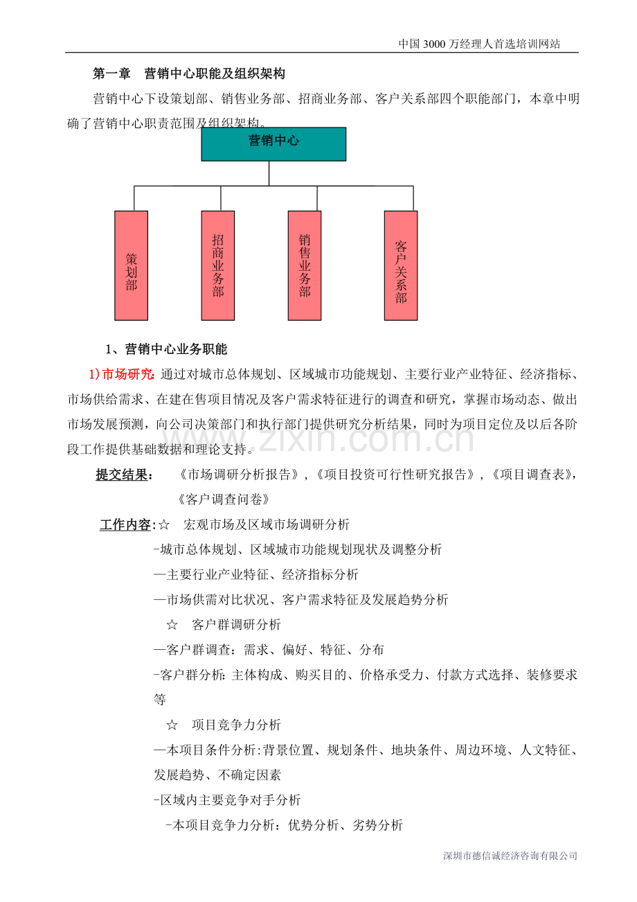 营销中心职能及组织架构.doc_第1页