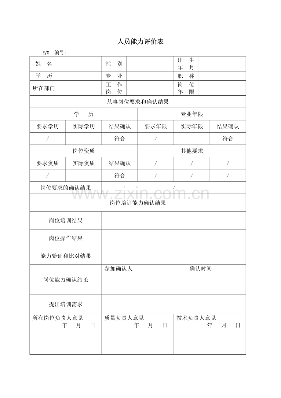 检验人员能力评价表.doc_第1页