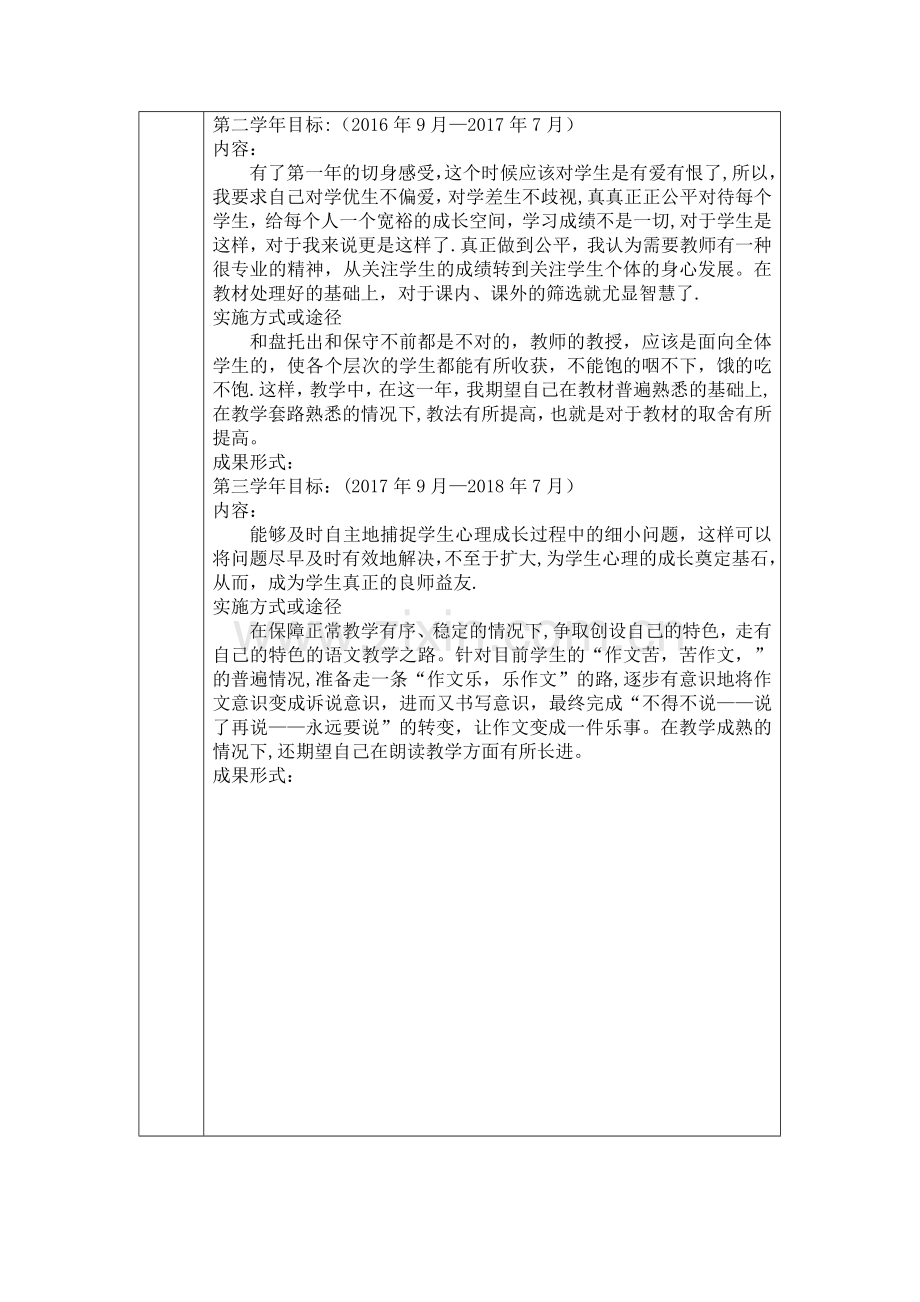 教师个人专业三年发展规划表.doc_第2页