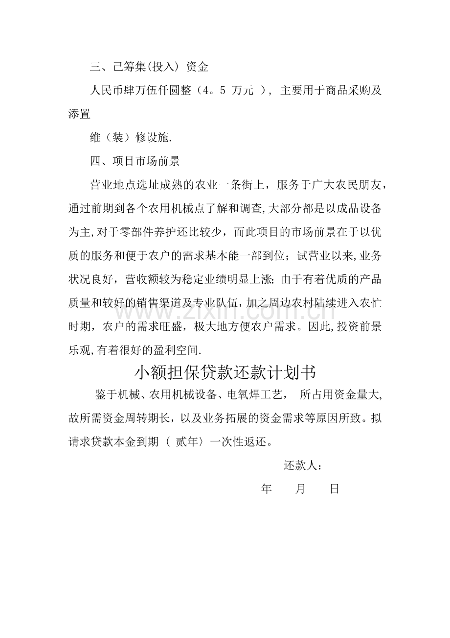 小额担保贷款创业计划书.doc_第2页