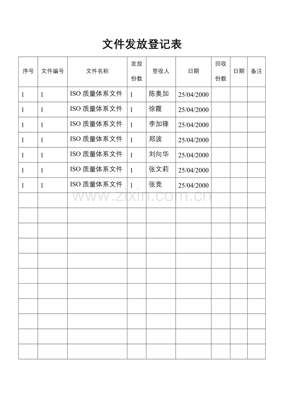 文件发放登记表.doc_第1页