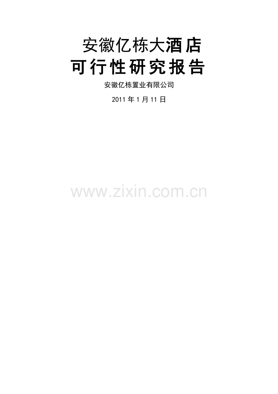 亿栋酒店可行性研究报告.doc_第1页