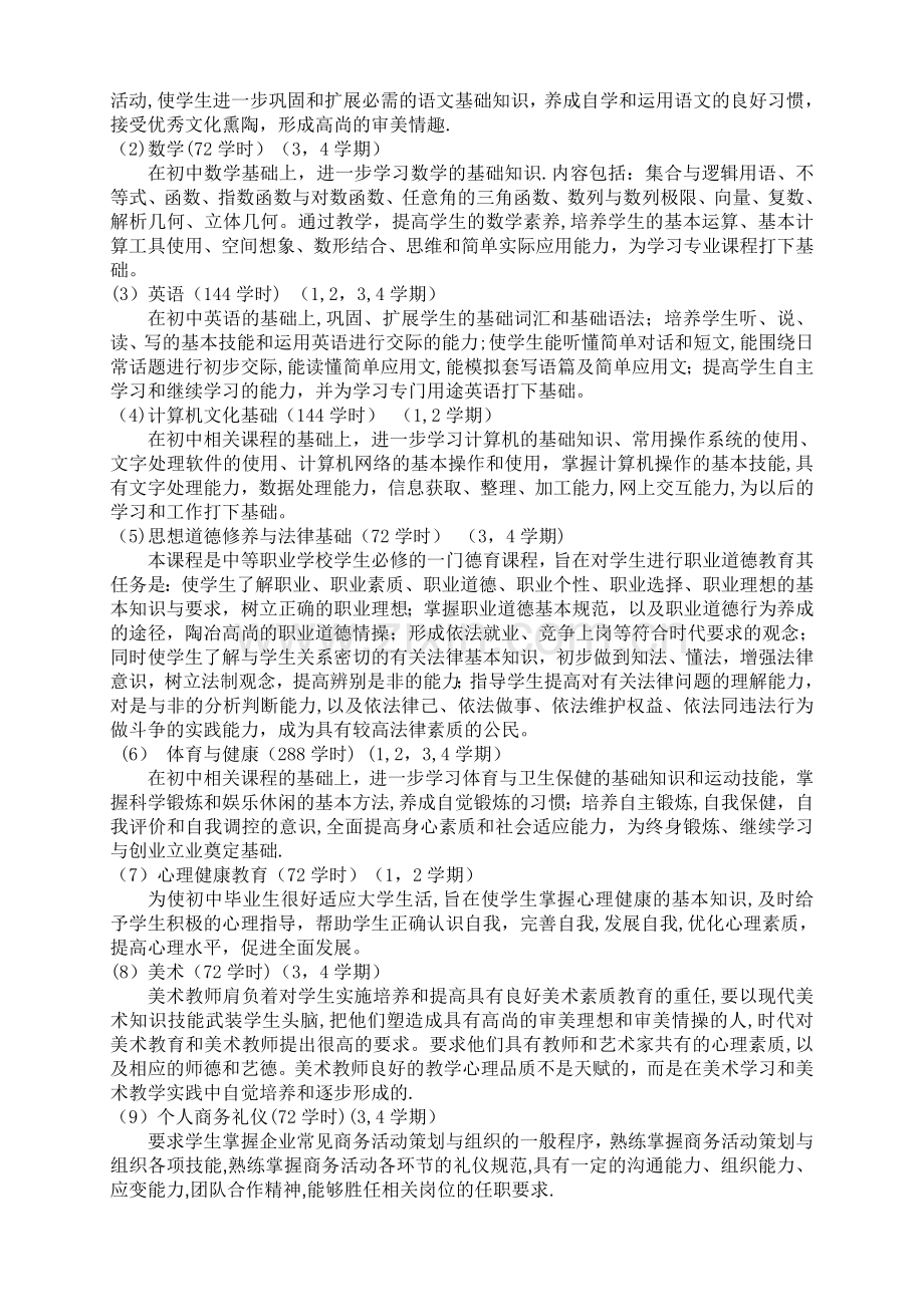 五年制大专人才培养方案(前两年)(第四版).doc_第2页