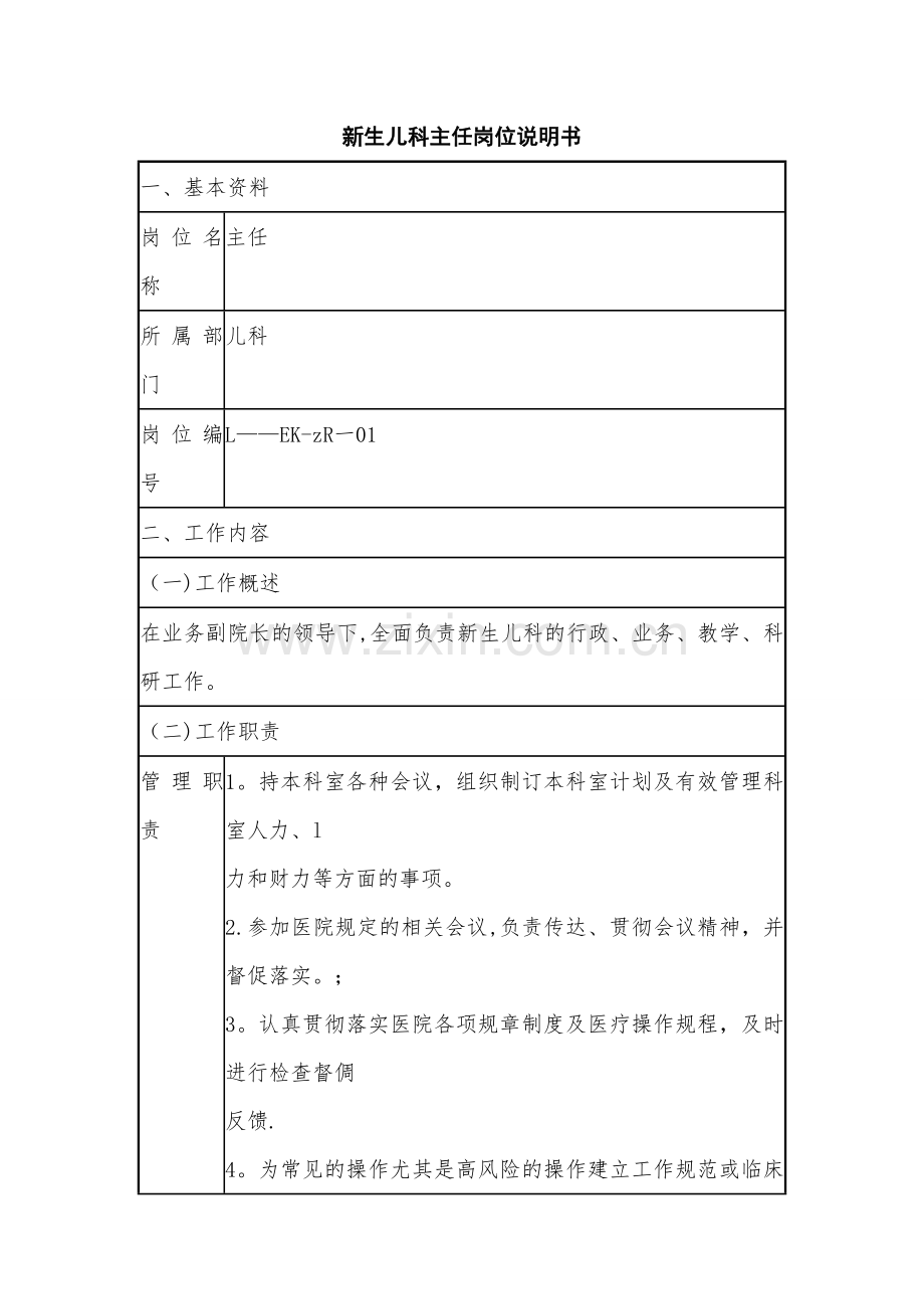 新生儿科主任医师岗位职责.doc_第1页
