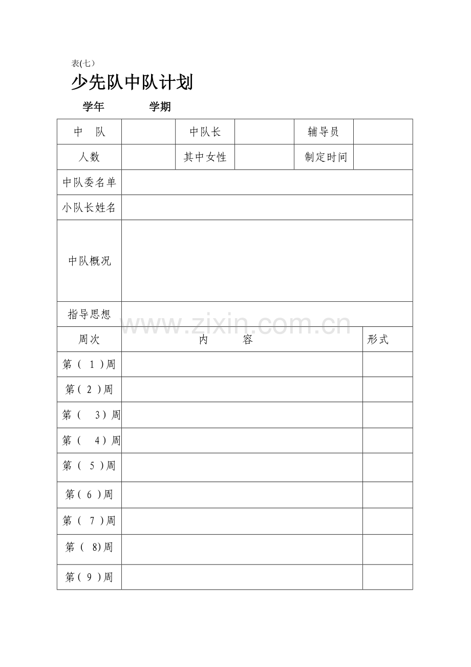 少先队各项资料规范表格.doc_第1页