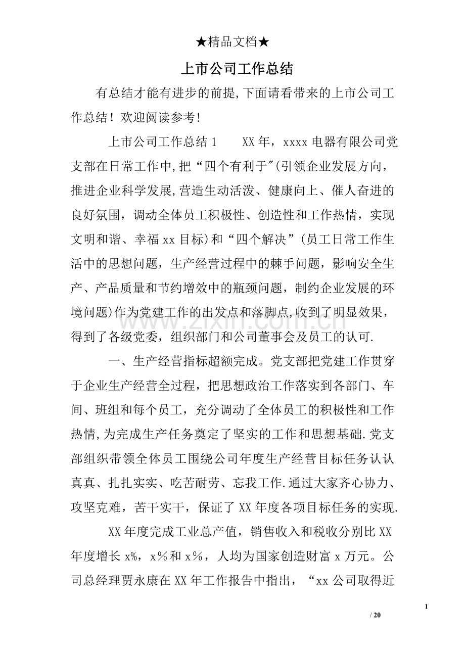 上市公司工作总结.doc_第1页