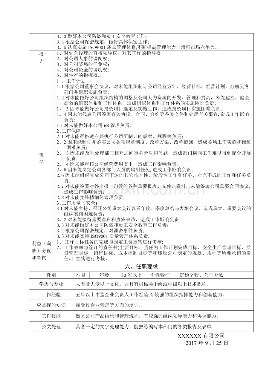 总经理岗位说明书74823.doc_第2页