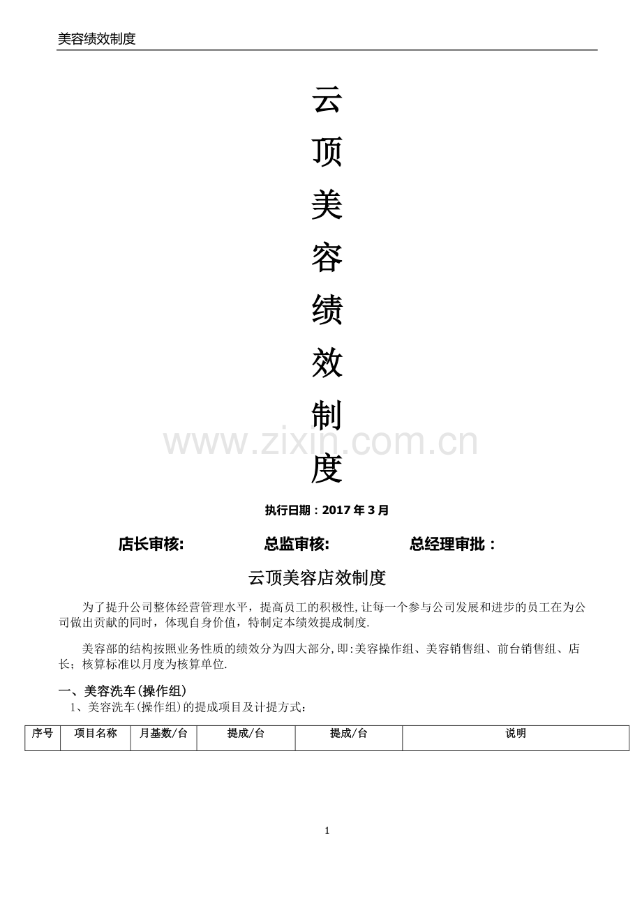 汽车美容店绩效方案2017.doc_第1页
