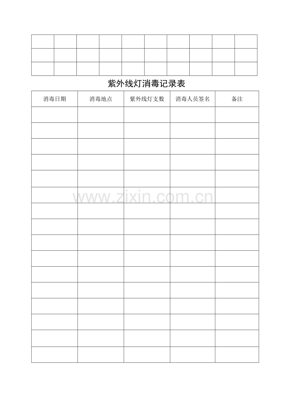 紫外线灯使用及消毒记录表.doc_第2页