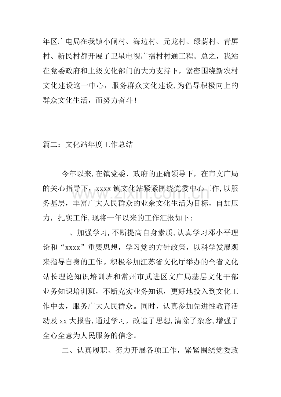 乡镇文化站工作总结.docx_第2页