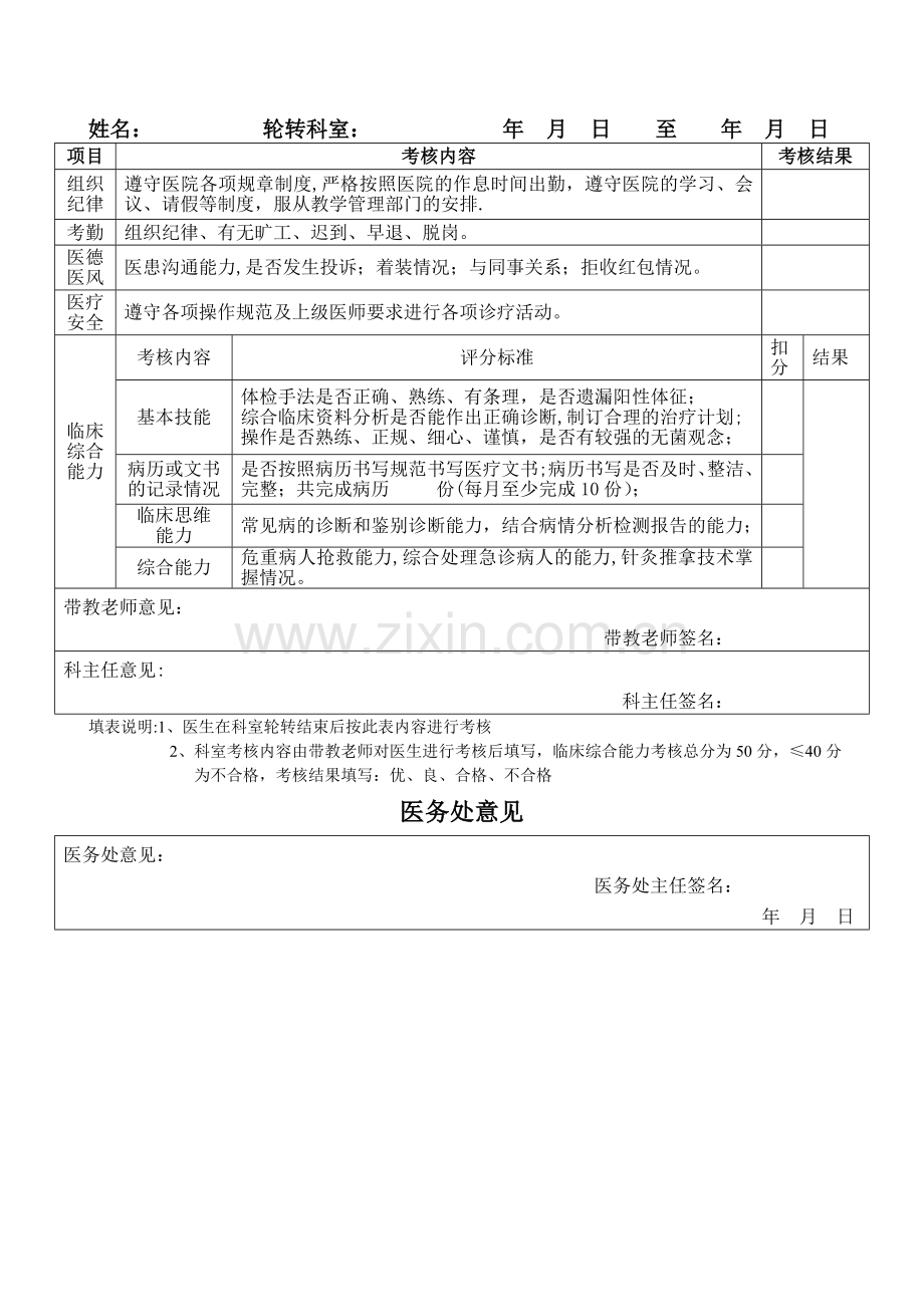 科室轮转人员考核表.doc_第2页