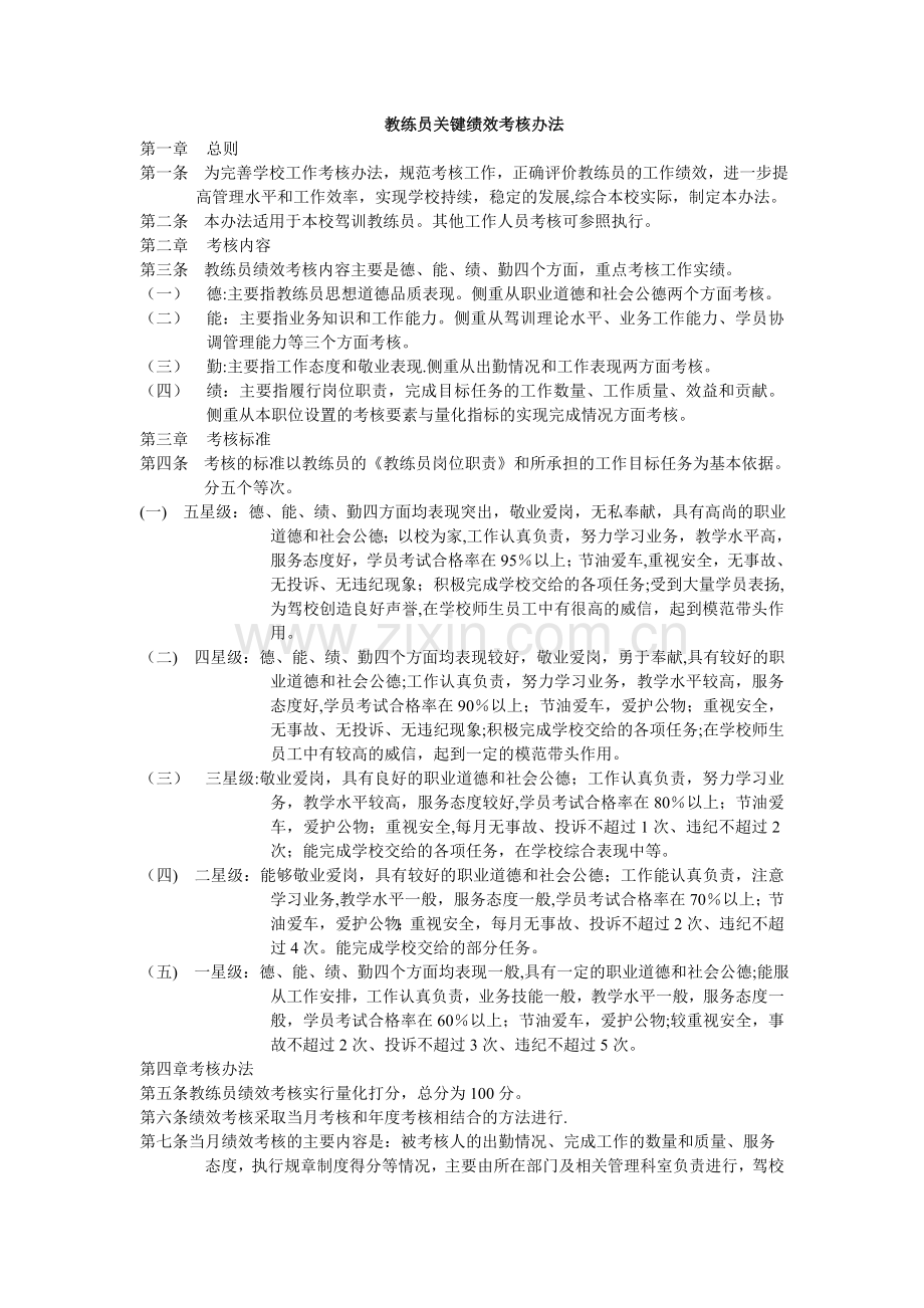 教练员绩效考核办法.doc_第1页