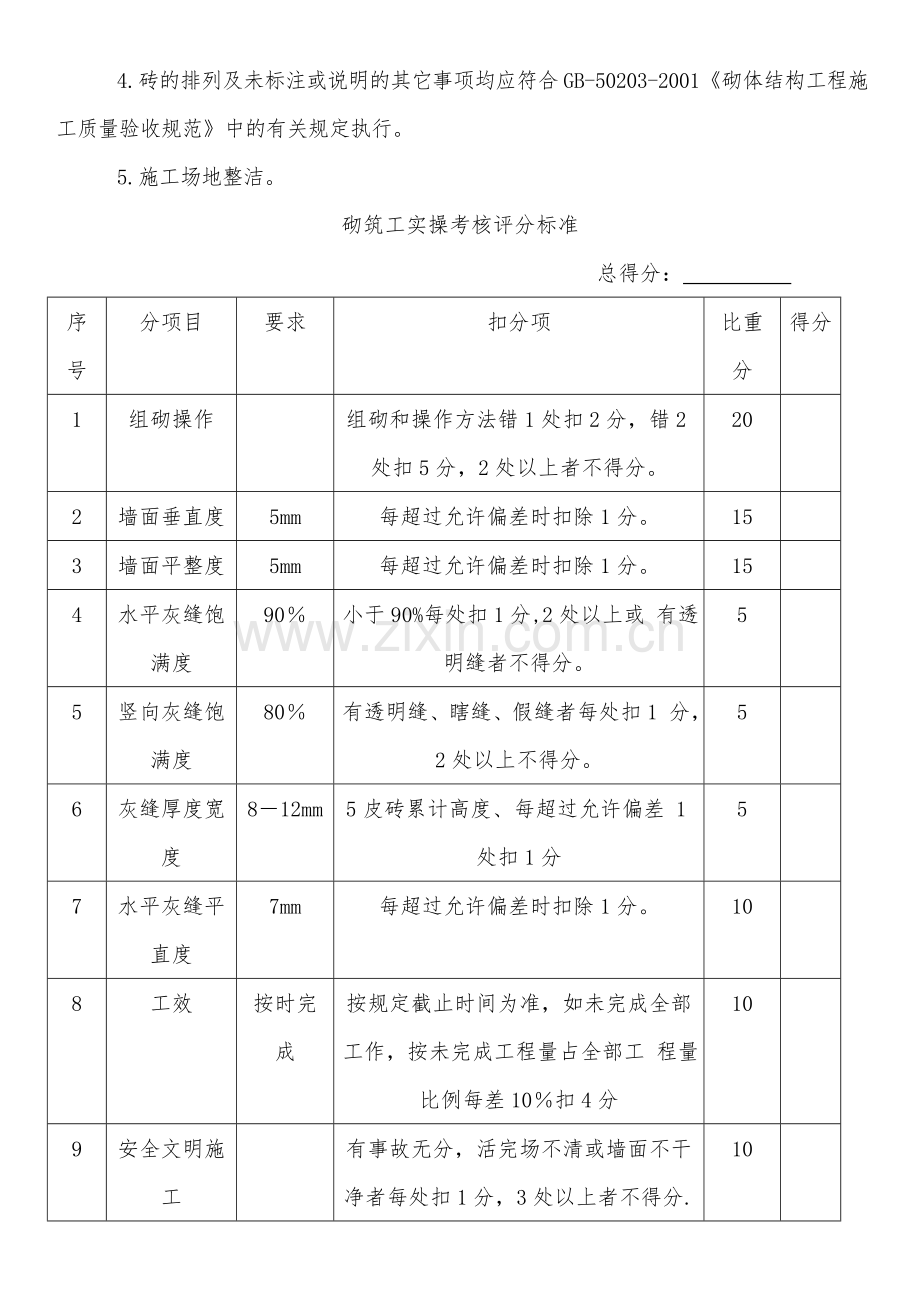 砌筑工实操考核试题.doc_第2页