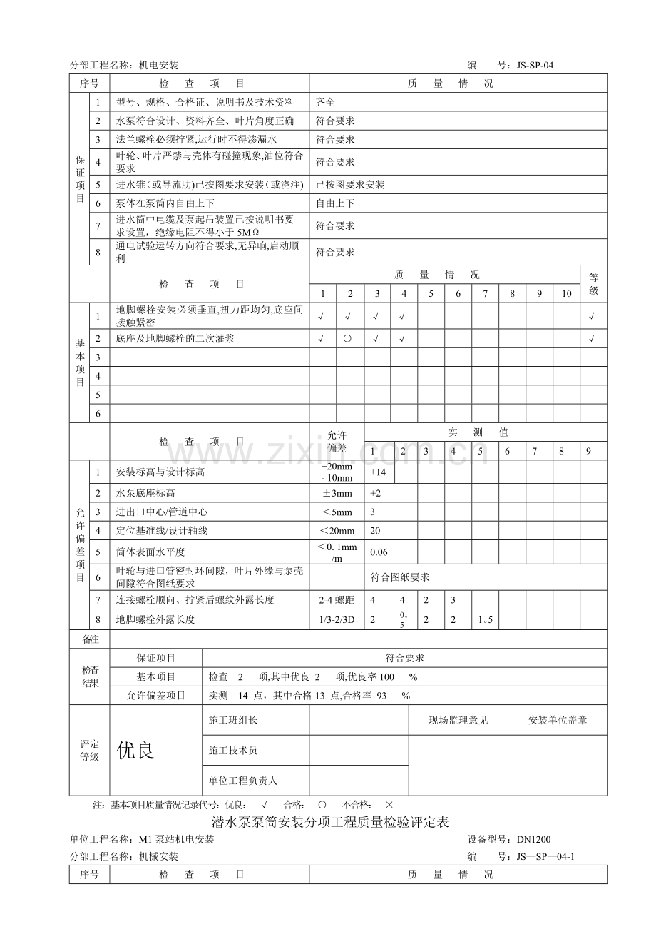 设备安装质量评定表.doc_第2页