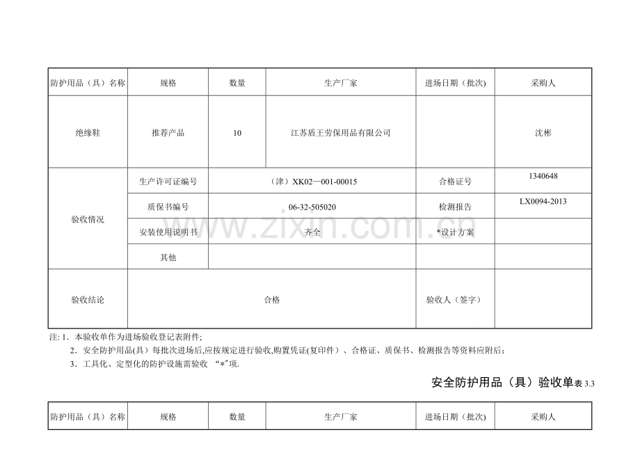 安全防护用品验收单.doc_第2页