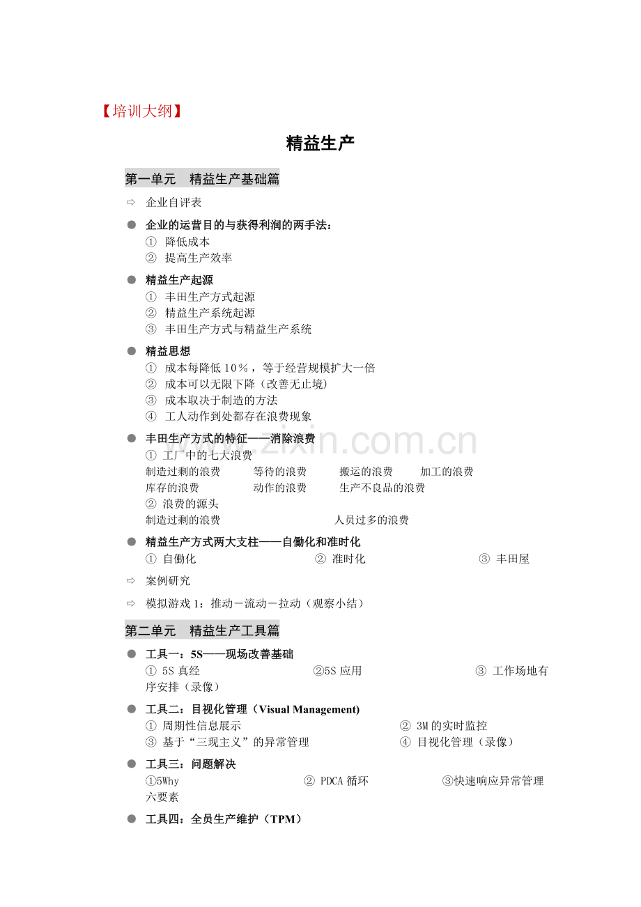 精益生产及精益工具大纲(1).doc_第1页