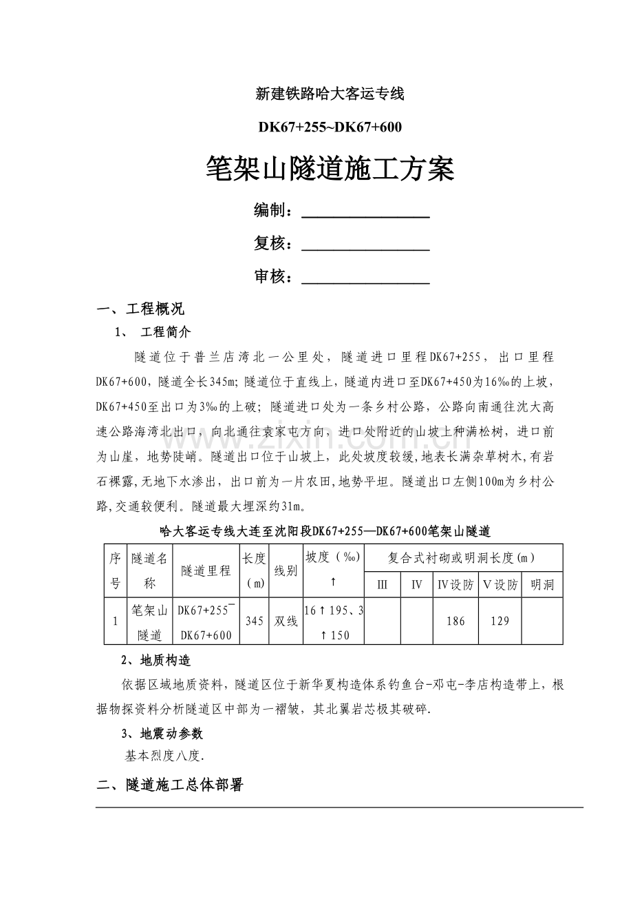 笔架山施工方案.doc_第1页