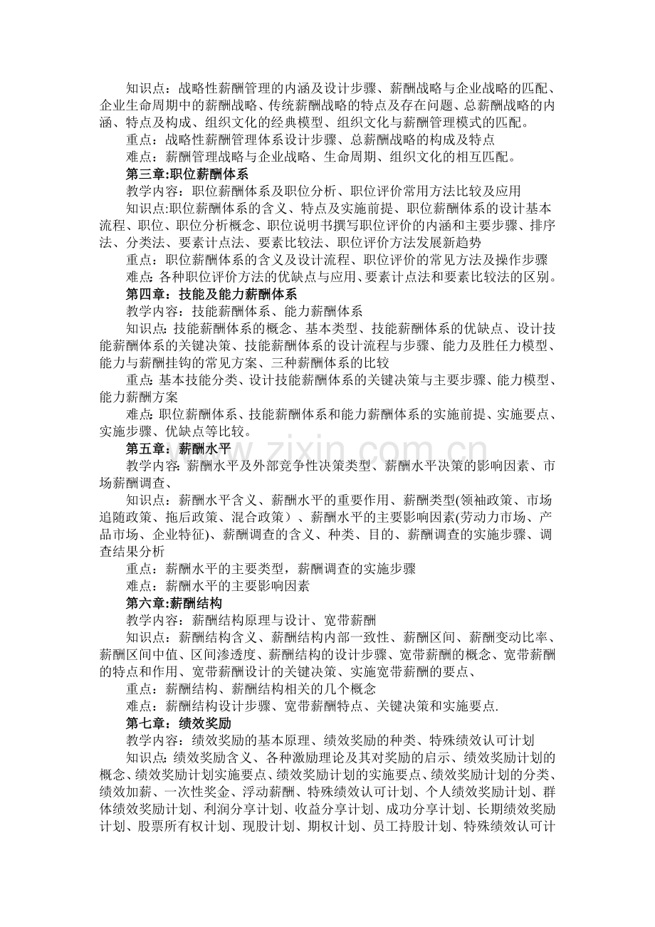 薪酬管理教学大纲.doc_第2页