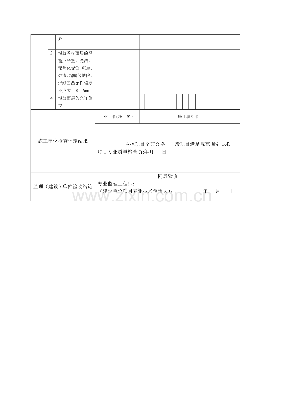 塑胶面层检验批质量验收记录.doc_第2页