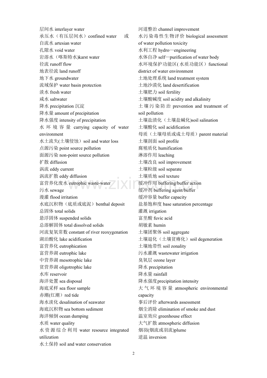 环境科学与工程-专业英语词汇.doc_第2页