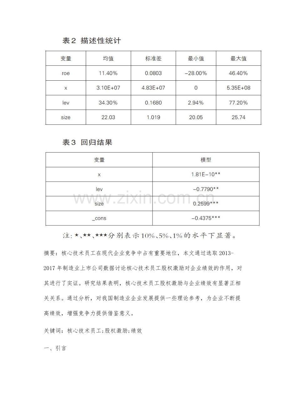 核心技术员工股权激励与企业绩效实证研究.docx_第2页