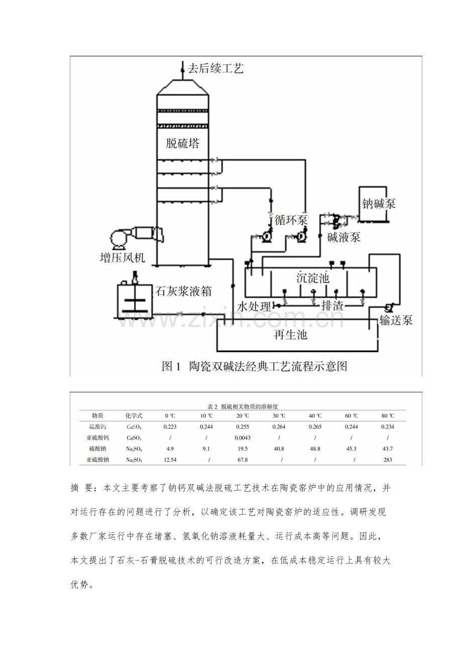 陶瓷窑炉钠钙双碱法脱硫技术存在的问题及改造方案的可行性分析.docx_第2页