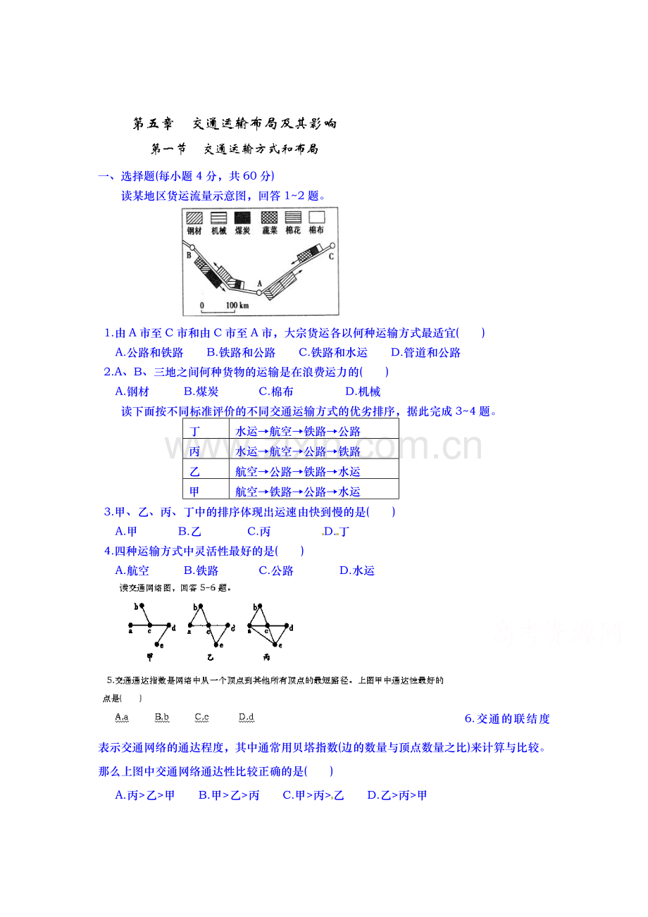 2016届高考地理单元测评复习题23.doc_第1页