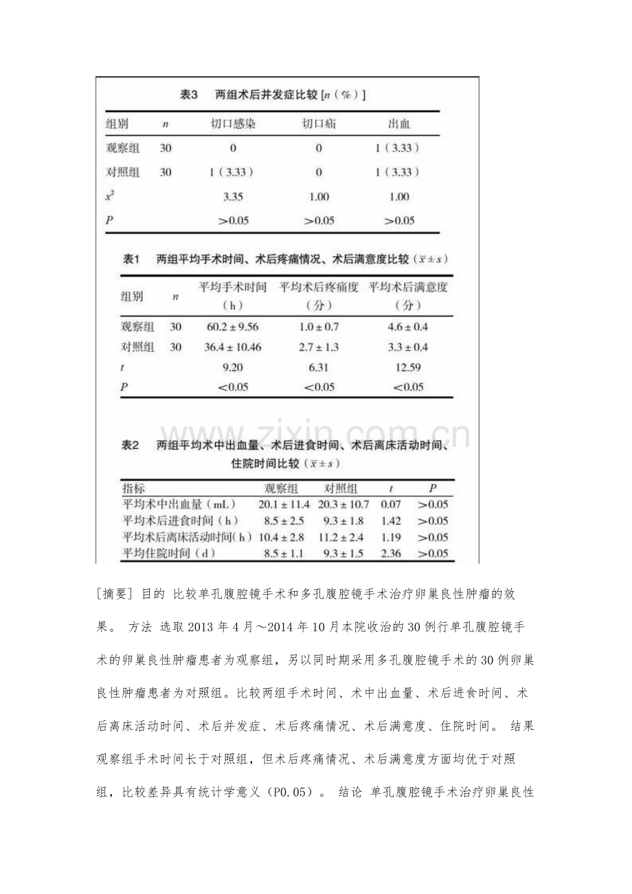 单孔腹腔镜手术治疗卵巢良性肿瘤分析.docx_第2页