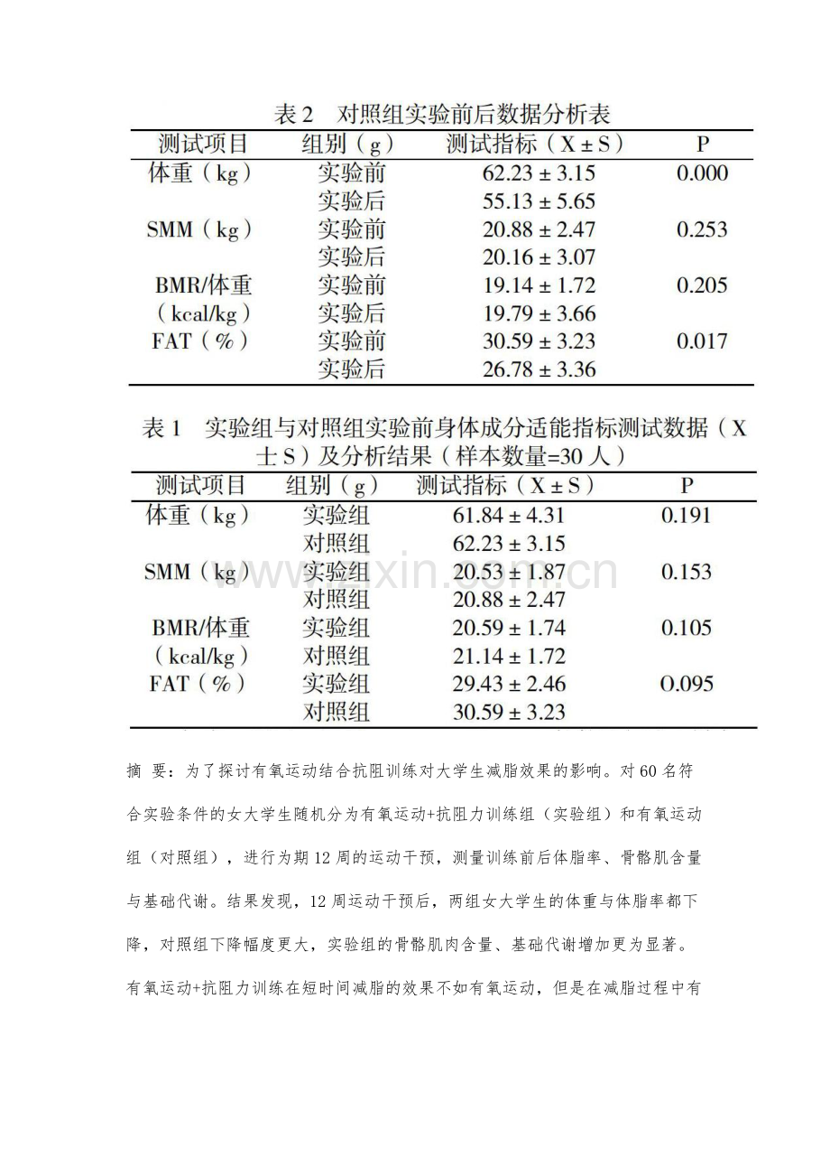 有氧运动结合抗阻训练对减脂效果的研究.docx_第2页