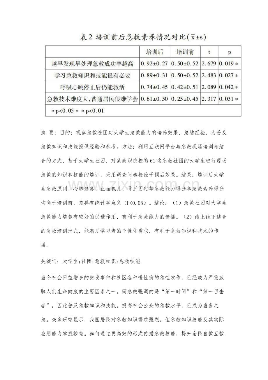 基于急救社团的大学生急救能力培养研究.docx_第2页