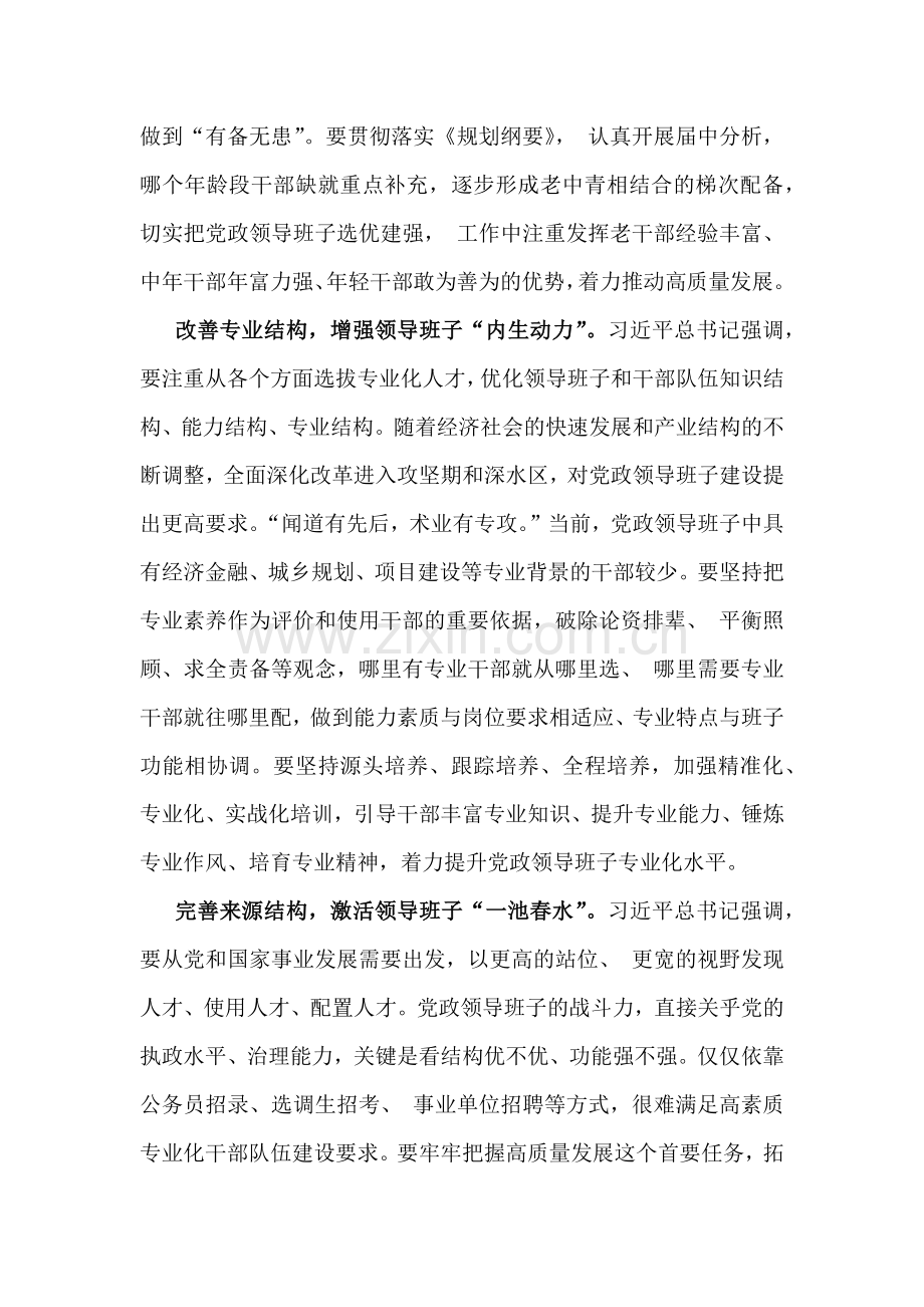 2024年深入学习贯彻《全国党政领导班子建设规划纲要(2024-2028年)》心得体会研讨发言材料与解读材料【两份】.docx_第2页