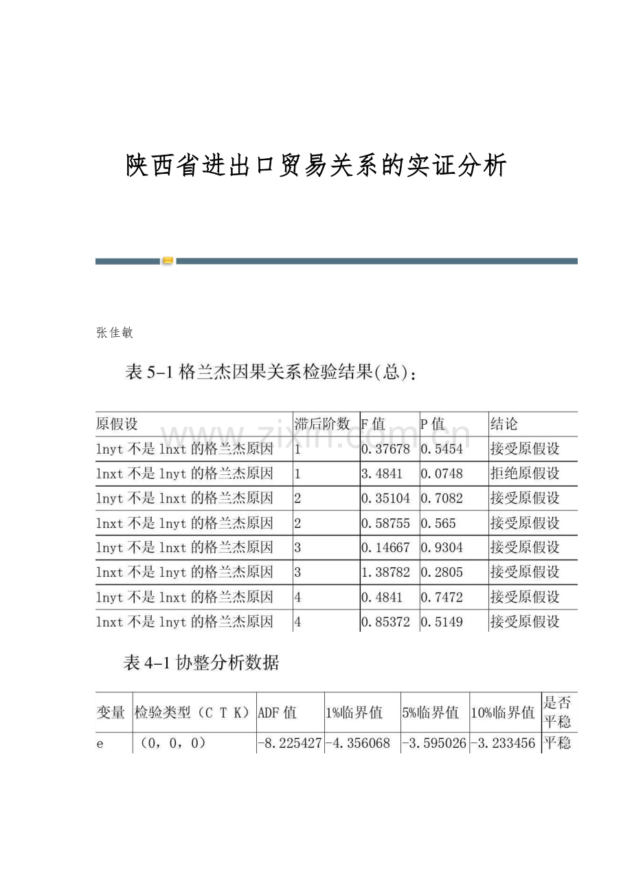 陕西省进出口贸易关系的实证分析.docx_第1页