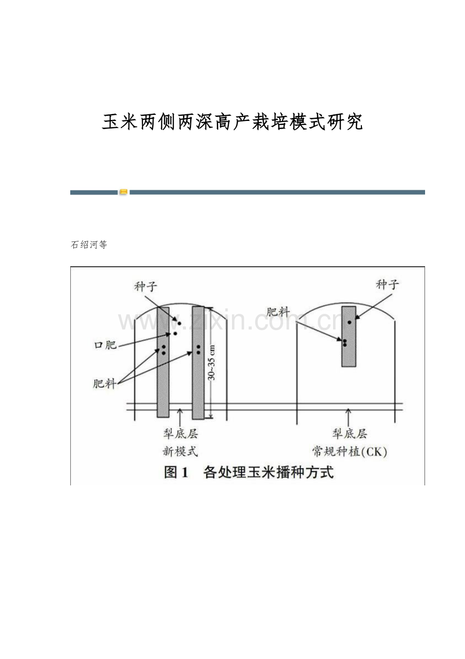 玉米两侧两深高产栽培模式研究.docx_第1页
